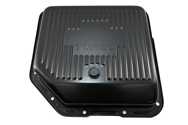 CHEVY-GM TURBO TH-350 STEEL TRANSMISSION PAN - BLACK