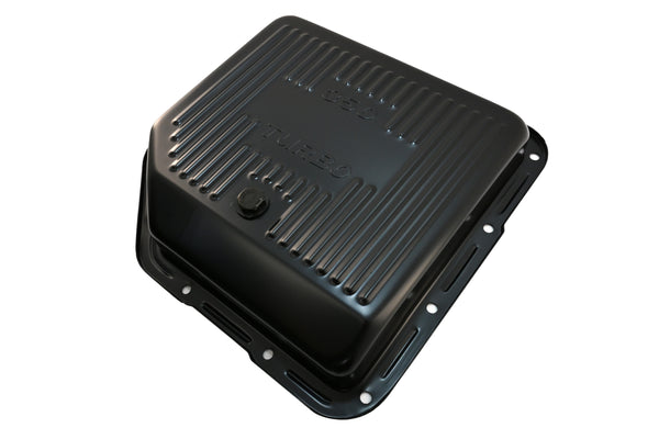 CHEVY-GM TURBO TH-350 STEEL TRANSMISSION PAN - BLACK