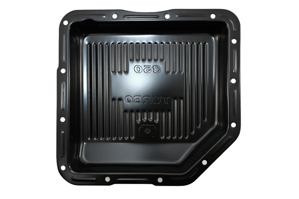 CHEVY-GM TURBO TH-350 STEEL TRANSMISSION PAN - BLACK
