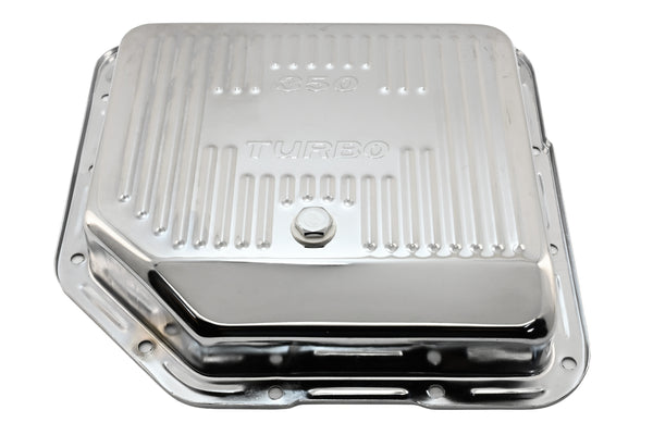 CHEVY-GM TURBO TH-350 STEEL TRANSMISSION PAN - CHROME