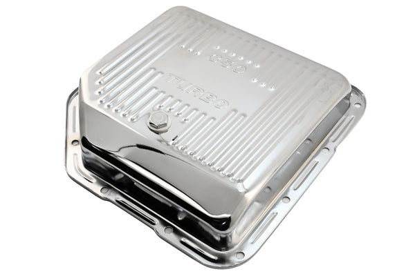 CHEVY-GM TURBO TH-350 STEEL TRANSMISSION PAN - CHROME