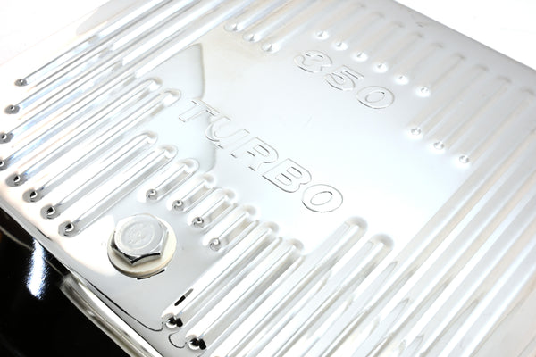 CHEVY-GM TURBO TH-350 STEEL TRANSMISSION PAN - CHROME