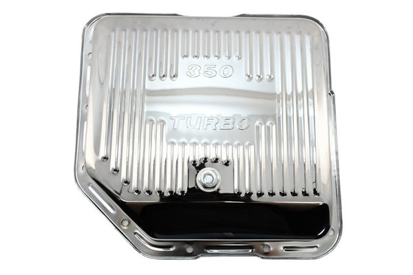 CHEVY-GM TURBO TH-350 STEEL TRANSMISSION PAN - CHROME