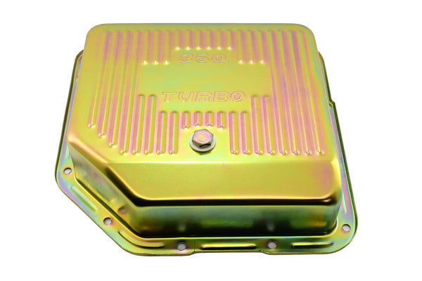 CHEVY-GM TURBO TH-350 STEEL TRANSMISSION PAN (DEEP SUMP) - ZINC