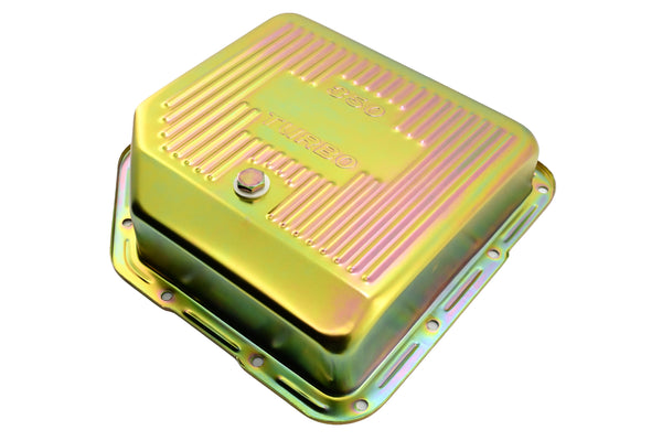 CHEVY-GM TURBO TH-350 STEEL TRANSMISSION PAN (DEEP SUMP) - ZINC