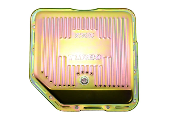 CHEVY-GM TURBO TH-350 STEEL TRANSMISSION PAN (DEEP SUMP) - ZINC