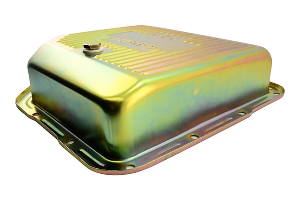 CHEVY-GM TURBO TH-350 STEEL TRANSMISSION PAN (DEEP SUMP) - ZINC