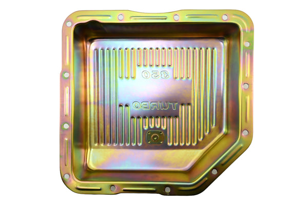 CHEVY-GM TURBO TH-350 STEEL TRANSMISSION PAN (DEEP SUMP) - ZINC