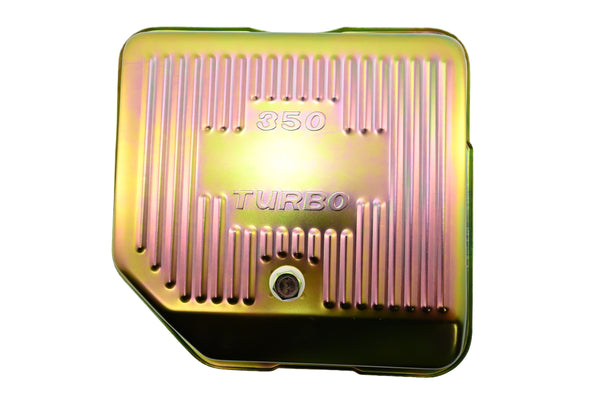 CHEVY-GM TURBO TH-350 STEEL TRANSMISSION PAN (DEEP SUMP) - ZINC
