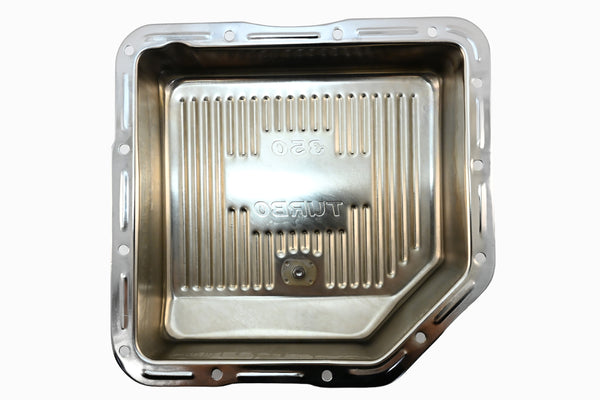 CHEVY-GM TURBO TH-350 STEEL TRANSMISSION PAN (DEEP SUMP) - CHROME