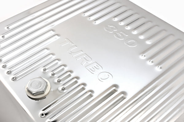 CHEVY-GM TURBO TH-350 STEEL TRANSMISSION PAN (DEEP SUMP) - CHROME