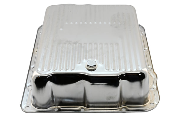 CHEVY-GM 700R4-4L60E-4L65E STEEL TRANSMISSION PAN (DEEP SUMP) - CHROME