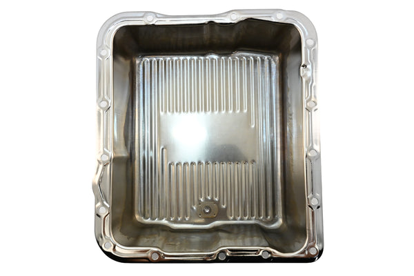 CHEVY-GM 700R4-4L60E-4L65E STEEL TRANSMISSION PAN (DEEP SUMP) - CHROME