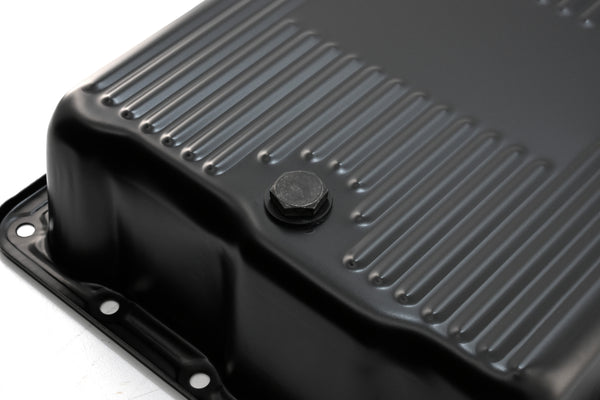 CHEVY-GM 700R4-4L60E-4L65E STEEL TRANSMISSION PAN (DEEP SUMP) - EDP BLACK