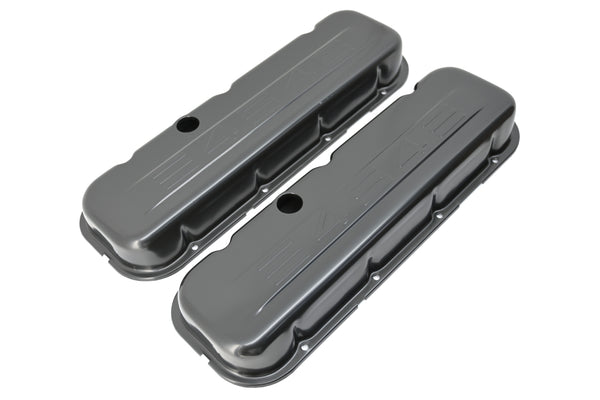 Steel Short Valve Covers Fits 1965–1995 Chevy BB 396‑427‑454‑502 – 454 Logo – Black