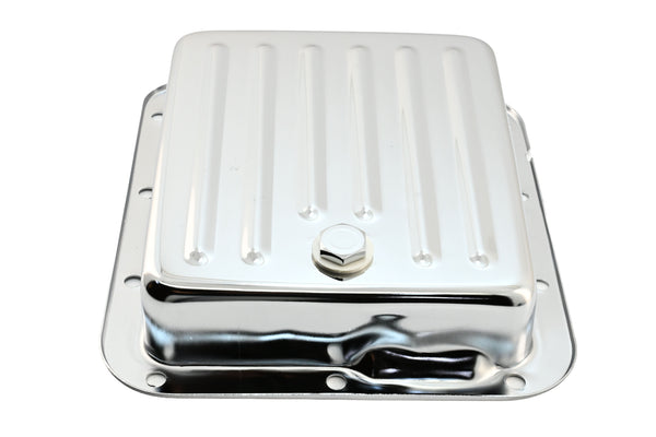 FORD C4 STEEL TRANSMISSION PAN (CASE FILL STYLE) - CHROME