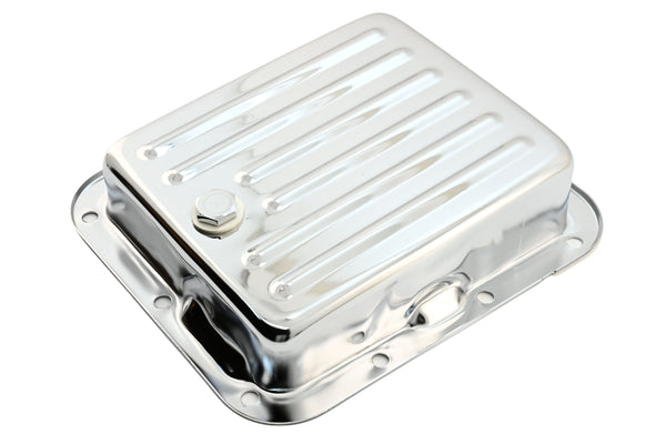 FORD C4 STEEL TRANSMISSION PAN (CASE FILL STYLE) - CHROME