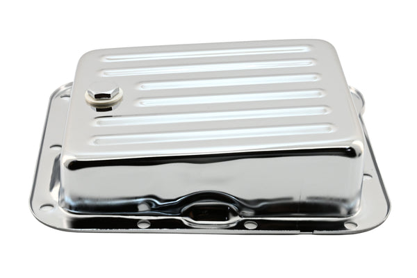FORD C4 STEEL TRANSMISSION PAN (CASE FILL STYLE) - CHROME