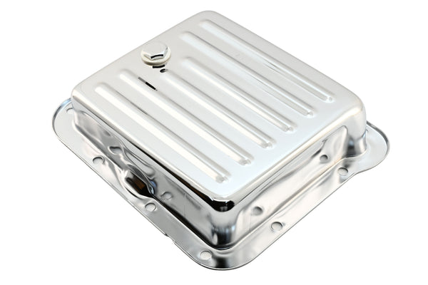 FORD C4 STEEL TRANSMISSION PAN (CASE FILL STYLE) - CHROME