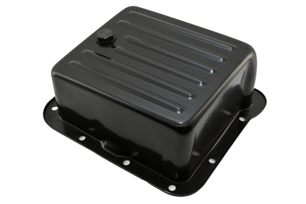 FORD C4 STEEL TRANSMISSION PAN (CASE FILL STYLE) (DEEP SUMP) - BLACK