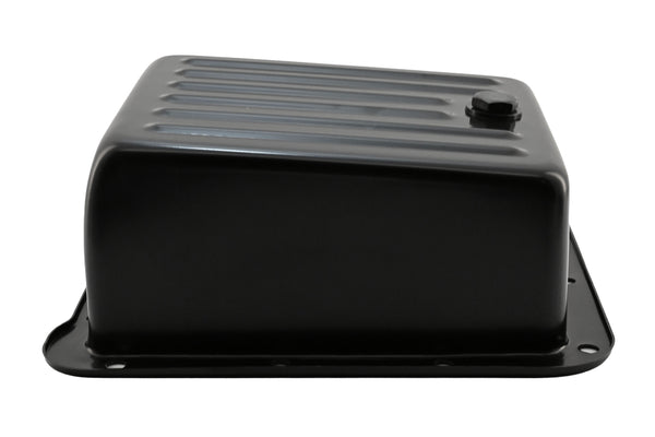 FORD C4 STEEL TRANSMISSION PAN (CASE FILL STYLE) (DEEP SUMP) - BLACK