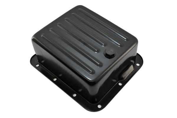 FORD C4 STEEL TRANSMISSION PAN (CASE FILL STYLE) (DEEP SUMP) - BLACK