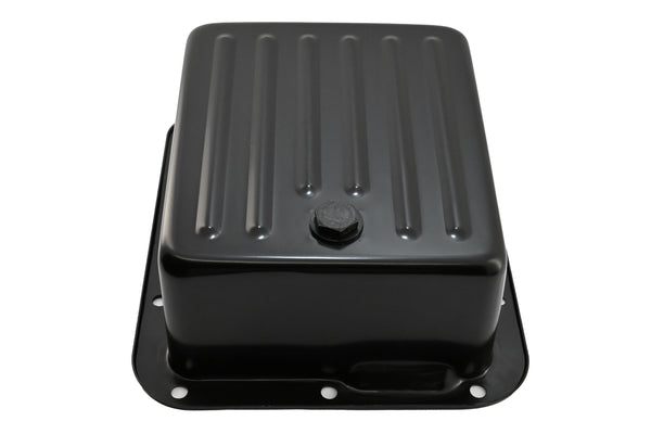FORD C4 STEEL TRANSMISSION PAN (CASE FILL STYLE) (DEEP SUMP) - BLACK