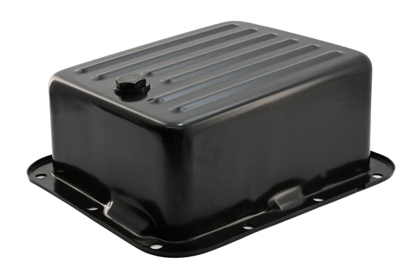 FORD C4 STEEL TRANSMISSION PAN (CASE FILL STYLE) (DEEP SUMP) - BLACK