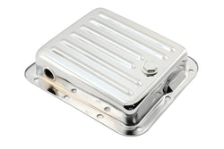 Steel Ford C4 Transmission Pan – Stock Capacity, Chrome Coated (Pan Fill Style)