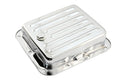 Steel Ford C4 Transmission Pan – Stock Capacity, Chrome Coated (Pan Fill Style)