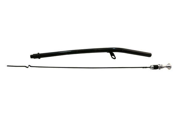 Steel Transmission Dipstick – Fits Chevy/GM TH400 – Bellhousing Mount – Locking – Black