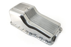 Polished Aluminum Finned Baffled Oil Pan – 1965–1987 Ford SB 260-289-302 – Front Sump