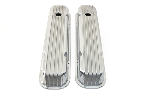 PONTIAC 326-455 POLISHED ALUMINUM VALVE COVERS - FINNED
