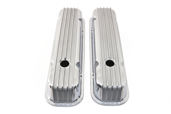 PONTIAC 326-455 POLISHED ALUMINUM VALVE COVERS - FINNED