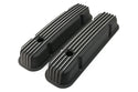 PONTIAC 326-455 POLISHED ALUMINUM VALVE COVERS - FINNED BLACK
