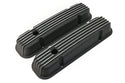 PONTIAC 326-455 POLISHED ALUMINUM VALVE COVERS - FINNED BLACK