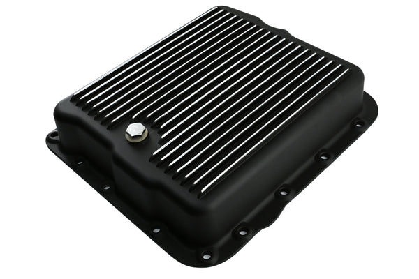 Aluminum Transmission Pan Kit Fits Chevy GM 700R4 4L60E 4L65E Deep Finned – Black