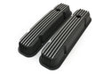 PONTIAC 326-455 POLISHED ALUMINUM VALVE COVERS - FINNED BLACK