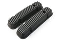 PONTIAC 326-455 POLISHED ALUMINUM VALVE COVERS - FINNED BLACK