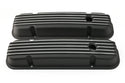 PONTIAC 326-455 POLISHED ALUMINUM VALVE COVERS - FINNED BLACK