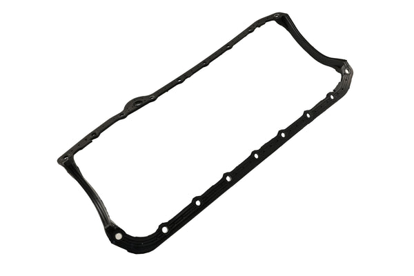 Neoprene Rubber Oil Pan Gasket – Fits 1958–79 Small Block Chevy 283–400 – Thick Front Seal – 2-Piece Rear Main Seal – Black