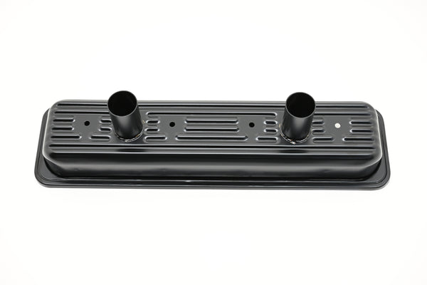 STEEL 1987-2000 CHEVY SB 5.0L 305 5.7L 350 CIRCLE TRACK RACING CENTER BOLT VALVE COVERS - BLACK