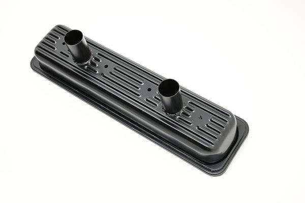 STEEL 1987-2000 CHEVY SB 5.0L 305 5.7L 350 CIRCLE TRACK RACING CENTER BOLT VALVE COVERS - BLACK