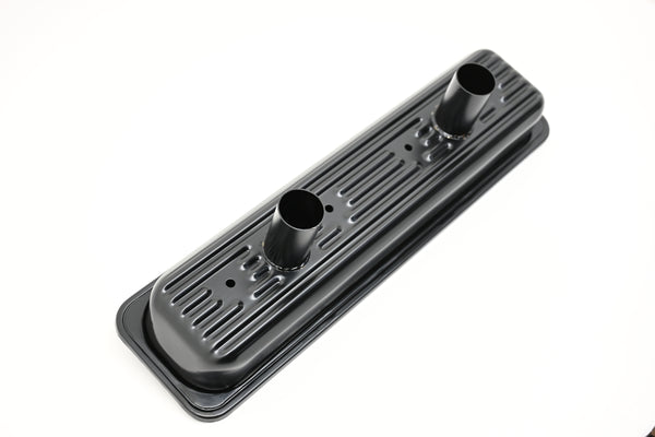 STEEL 1987-2000 CHEVY SB 5.0L 305 5.7L 350 CIRCLE TRACK RACING CENTER BOLT VALVE COVERS - BLACK