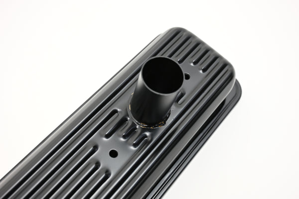 STEEL 1987-2000 CHEVY SB 5.0L 305 5.7L 350 CIRCLE TRACK RACING CENTER BOLT VALVE COVERS - BLACK
