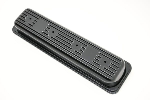 STEEL 1987-2000 CHEVY SB 5.0L 305 5.7L 350 CIRCLE TRACK RACING CENTER BOLT VALVE COVERS - BLACK