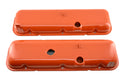 Steel Valve Covers Fits 1965-72 Big Block Chevy 396 427 454 Short w/ Dripper Rails - Orange