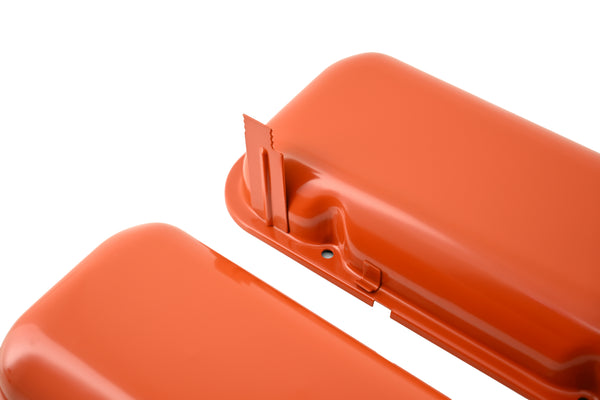 Steel Valve Covers Fits 1965-72 Big Block Chevy 396 427 454 Short w/ Dripper Rails - Orange
