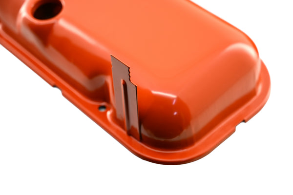 Steel Valve Covers Fits 1965-72 Big Block Chevy 396 427 454 Short w/ Dripper Rails - Orange