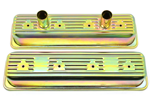 STEEL 1987-2000 CHEVY SB 5.0L 305 5.7L 350 CIRCLE TRACK RACING CENTER BOLT TALL VALVE COVERS - ZINC